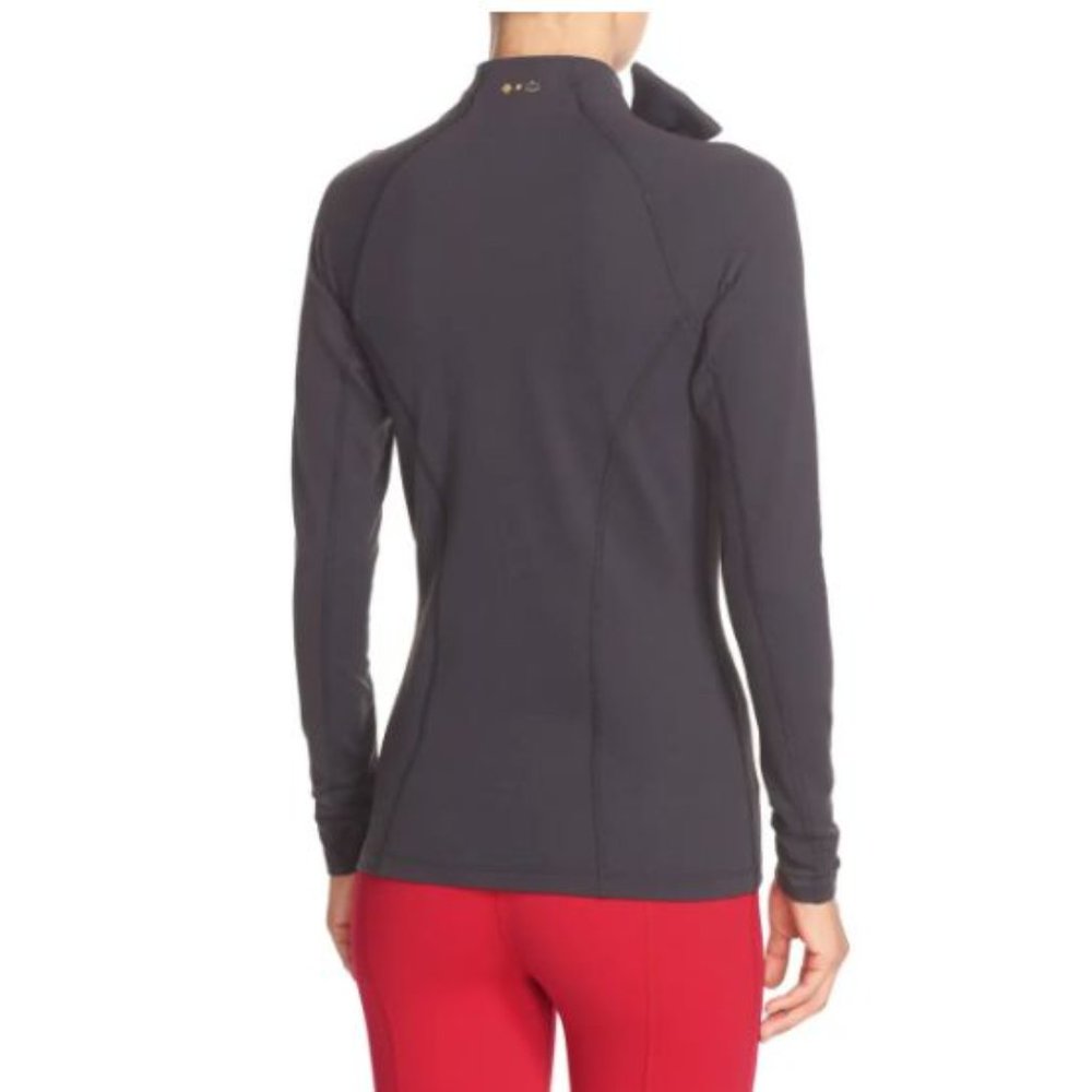 KATE SPADE x BEYOND YOGA Arica Grey Neck Bow Front Zip Jacket sz S Women's NEW - Picture 3 of 16